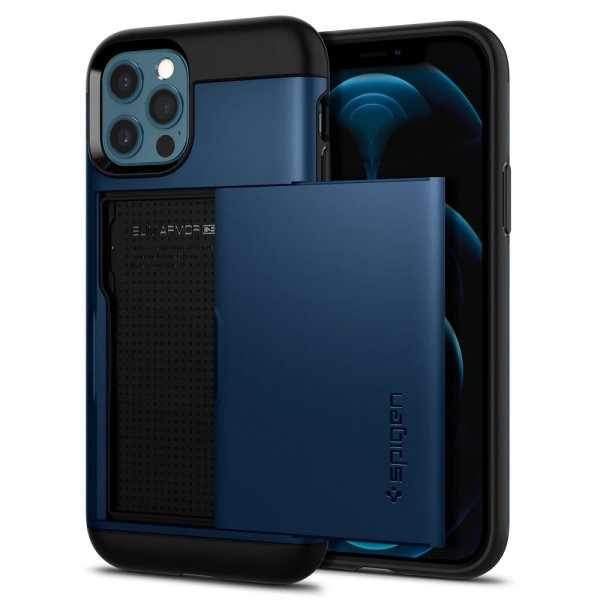 Spigen iPhone 12/iPhone 12 Pro Cover Slim Armor CS Navy Blue