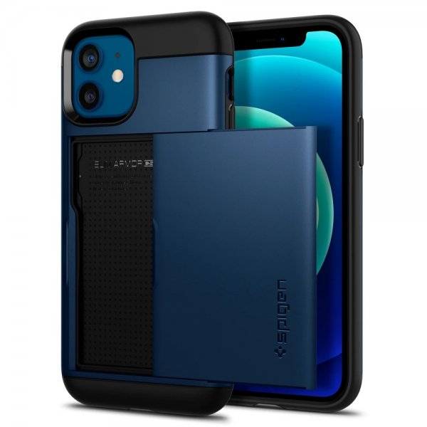 Spigen iPhone 12/iPhone 12 Pro Cover Slim Armor CS Navy Blue