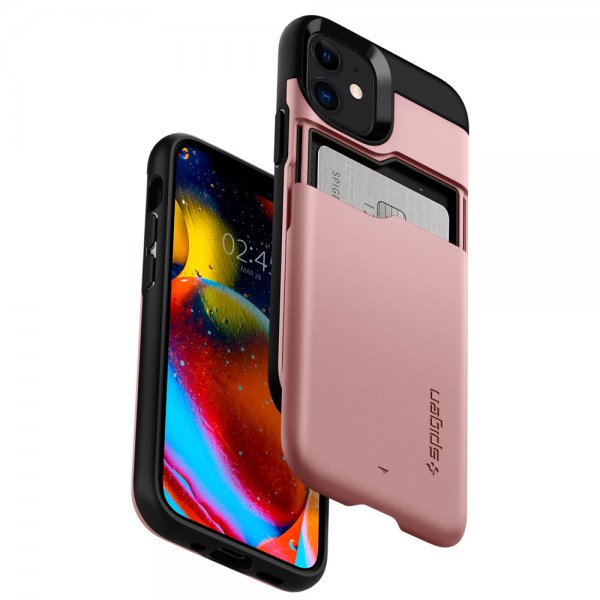 Spigen iPhone 12/iPhone 12 Pro Cover Slim Armor CS Rosaguld