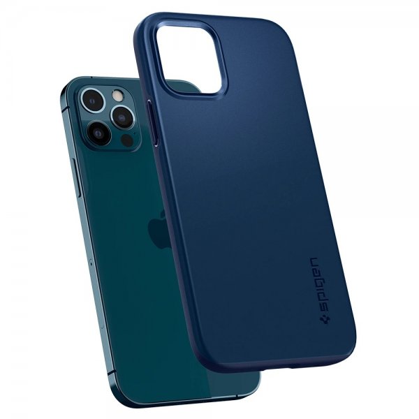 Spigen iPhone 12/iPhone 12 Pro Cover Thin Fit Navy Blue