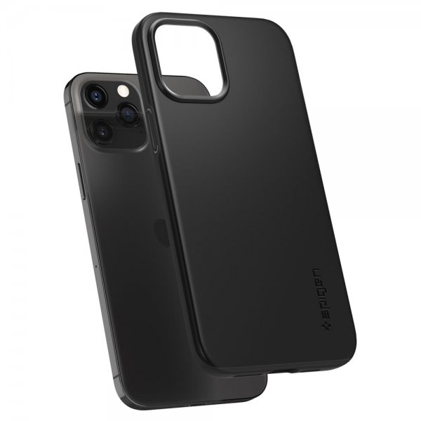 Spigen iPhone 12/iPhone 12 Pro Cover Thin Fit Sort