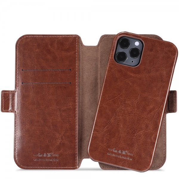 holdit iPhone 12/iPhone 12 Pro Etui Berlin Aftageligt Cover Mørkebrun