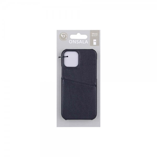 Onsala iPhone 12/iPhone 12 Pro Cover med Kortlomme Sort