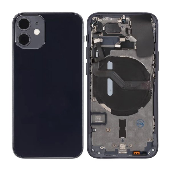iPhone 12 Mini Bagside Komplet Med Smådele - Sort