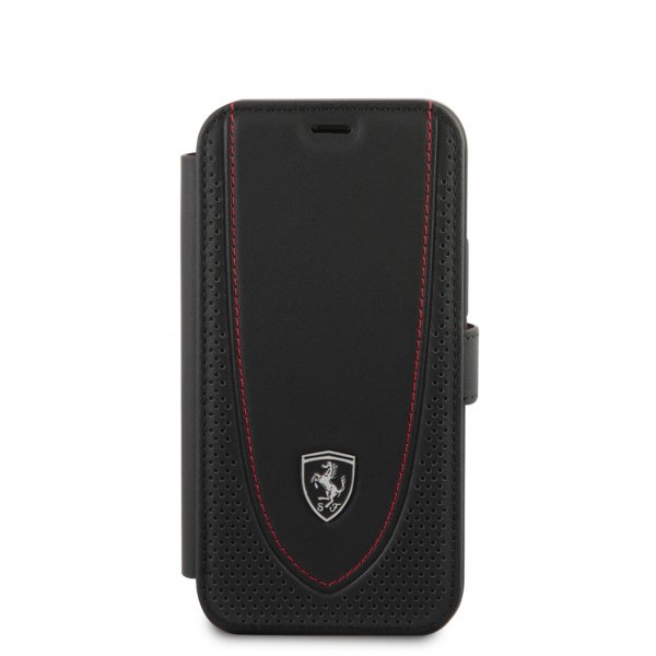 Ferrari iPhone 12 Mini Cover Logo Perforated Black