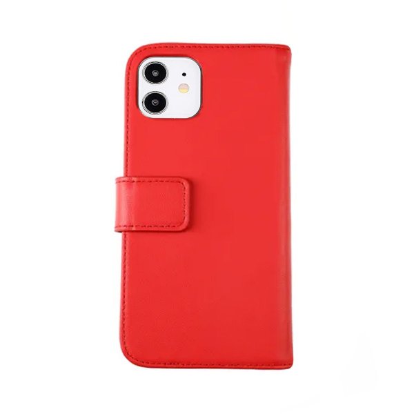 Rvelon iPhone 12 Mini Cover Ægte Læder Rød