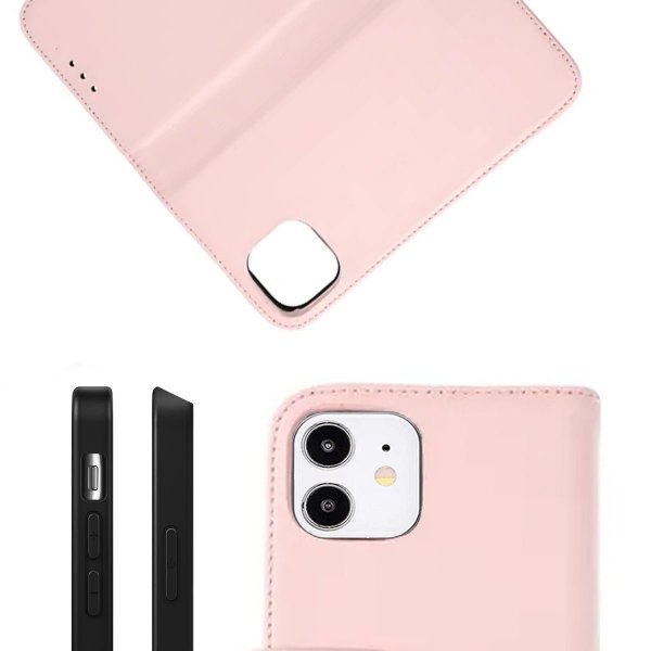 Rvelon iPhone 12 Mini Cover Ægte Læder Rosa