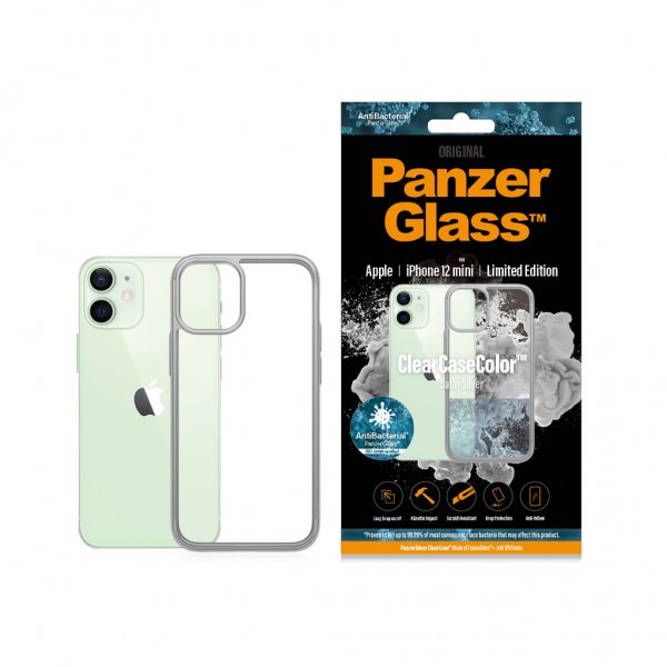 PanzerGlass iPhone 12 Mini Cover ClearCase Colour Satin Silver