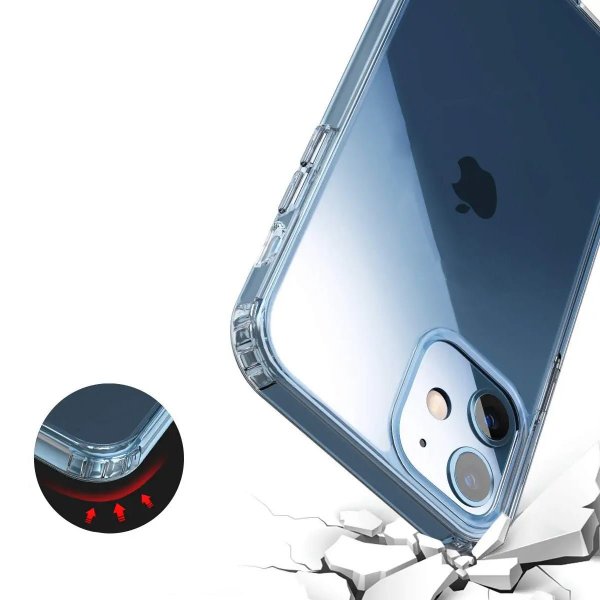Rvelon iPhone 12 Mini Cover Stødsikkert Transparent