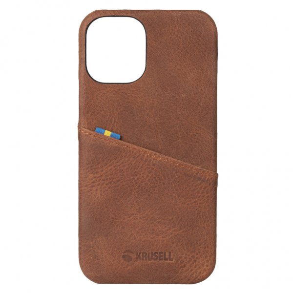 Krusell iPhone 12 Mini Cover Sunne CardCover Vintage Cognac