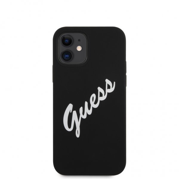Guess iPhone 12 Mini Cover Vintage Silicone Sort