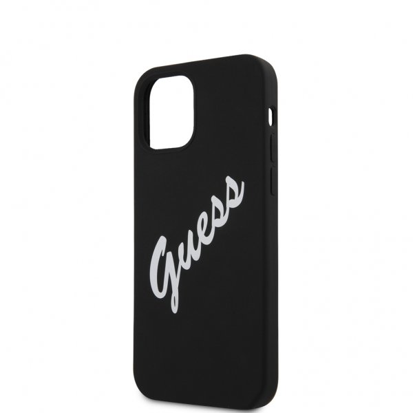 Guess iPhone 12 Mini Cover Vintage Silicone Sort