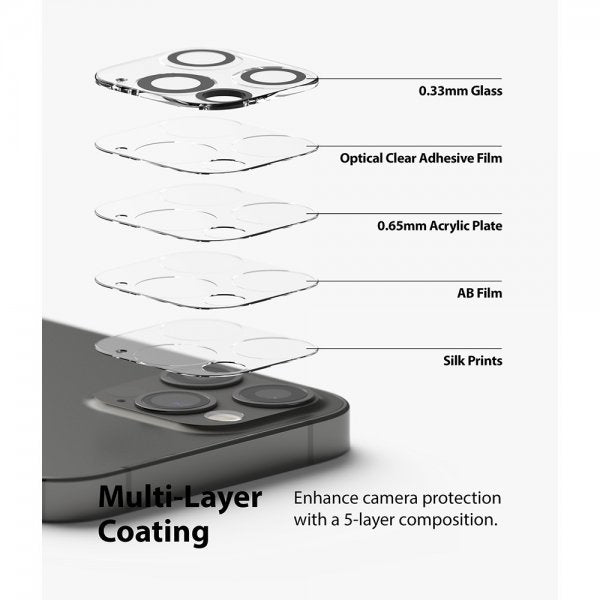 Ringke iPhone 12 Pro Max Kamerabeskyttelse Glas 2-pak