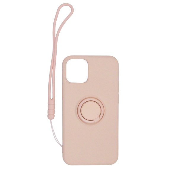 iPhone 12 Pro Max Silikone Cover med Ringholder Rosa