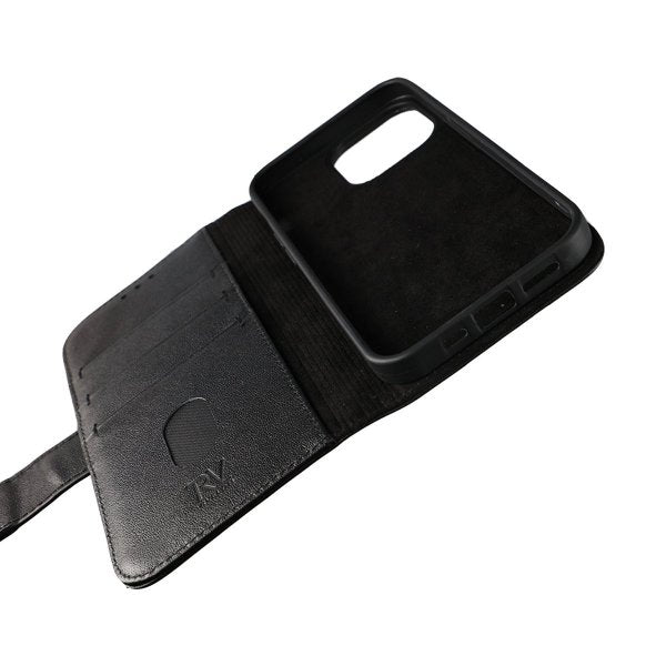 Rvelon iPhone 12 Pro Max Cover Ægte Læder Sort