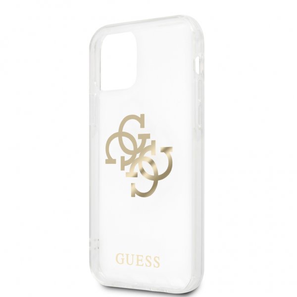 Guess iPhone 12 Pro Max Cover 4G Logo Guld Klar