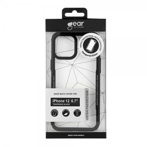 Gear iPhone 12 Pro Max Skal Hærdet Glas Sort