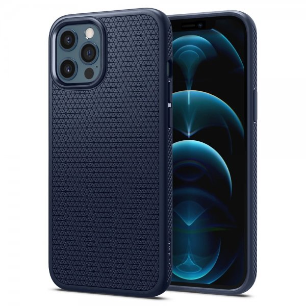 Spigen iPhone 12 Pro Max Cover Liquid Air Navy Blue