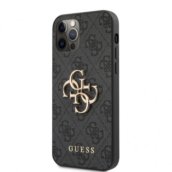 Guess iPhone 12 Pro Max Cover Metal Logo Grå