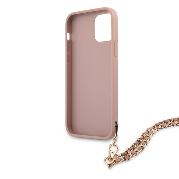 Guess iPhone 12 Pro Max Cover Saffiano Chain Rosa