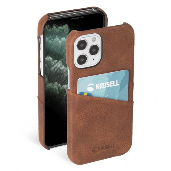 Krusell iPhone 12 Pro Max Cover Sunne CardCover Vintage Cognac