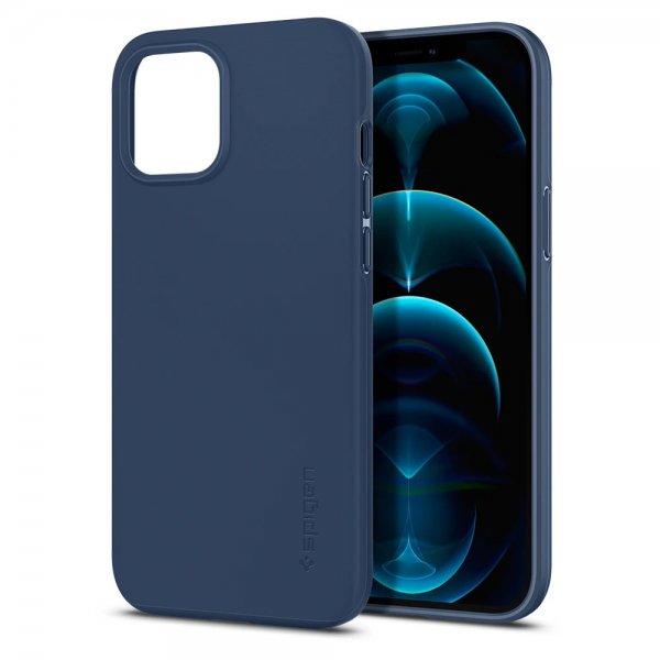 Spigen iPhone 12 Pro Max Cover Thin Fit Deep Blue