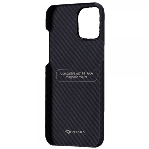 Pitaka iPhone 12/iPhone 12 Pro Cover MagEZ Case Sort/Grå Twill
