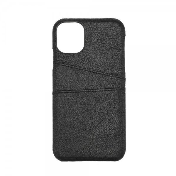 Onsala iPhone 12 Mini Cover Ægte Læder Kortlomme Sort