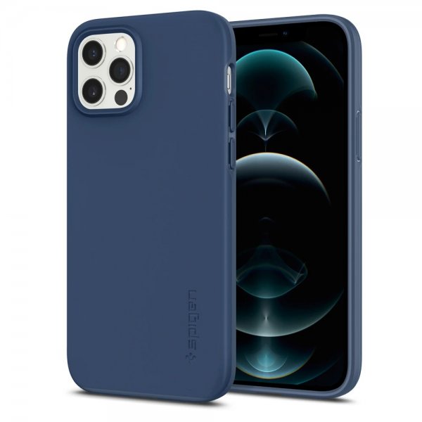 Spigen iPhone 12 Cover Thin Fit Deep Blue