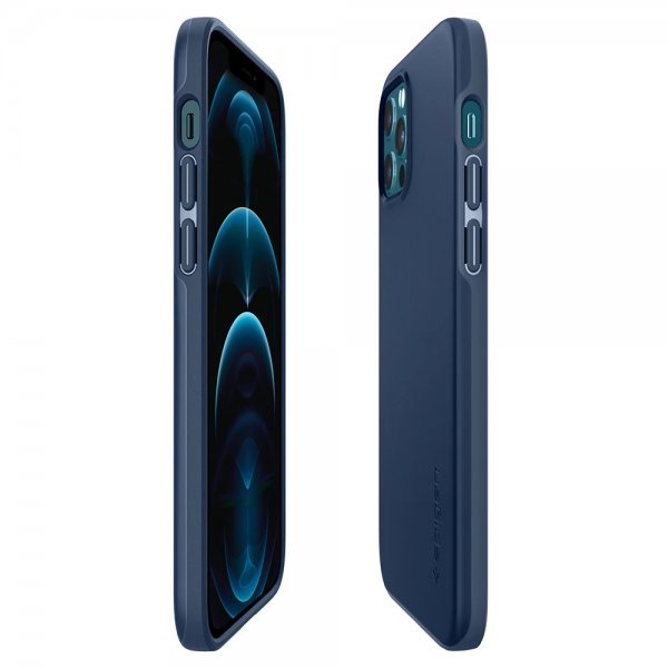 Spigen iPhone 12 Cover Thin Fit Deep Blue