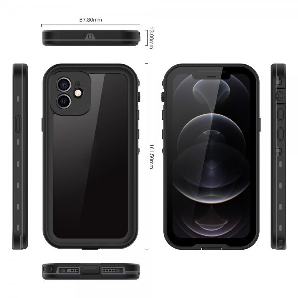 Redpepper iPhone 12 Cover Vandafvisende IP68 Sort