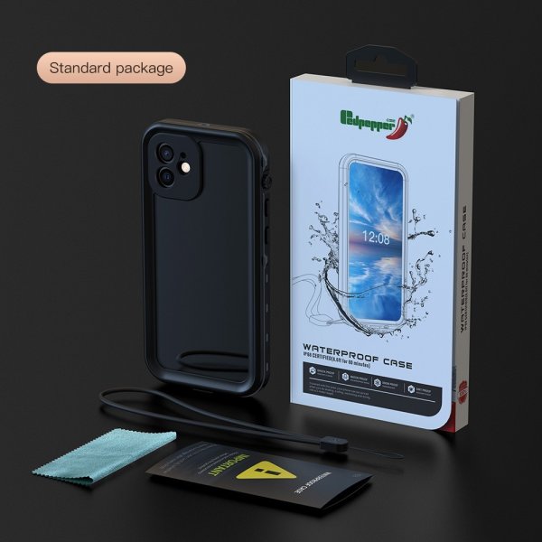 Redpepper iPhone 12 Cover Vandafvisende IP68 Sort