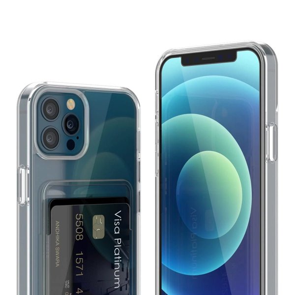 Rvelon iPhone 12/iPhone 12 Pro Cover Kortholder Transparent