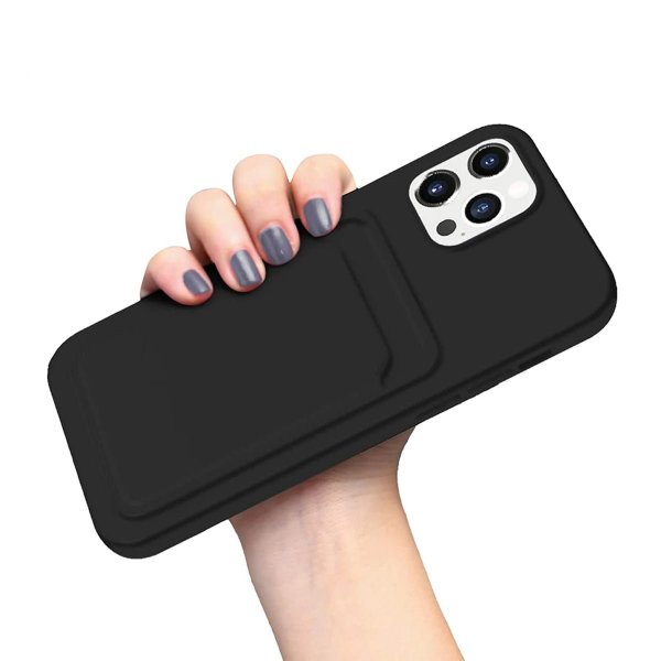 iPhone 12/iPhone 12 Pro Cover Kortholder Sort