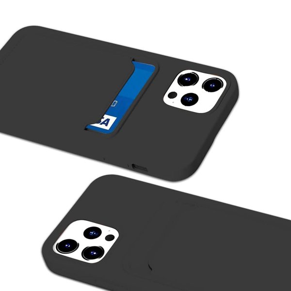 iPhone 12/iPhone 12 Pro Cover Kortholder Sort