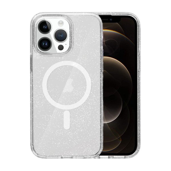 iPhone 12/iPhone 12 Pro Cover Glitter Stødsikkert Transparent