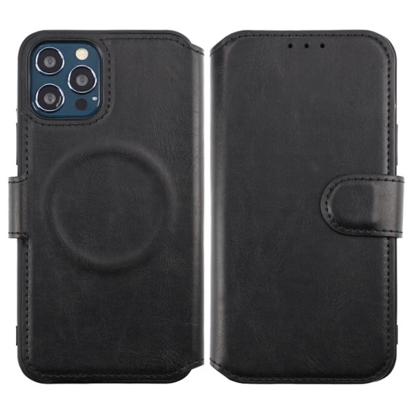 Rvelon iPhone 12/iPhone 12 Pro Etui 4 Kortlommer MagSafe Sort
