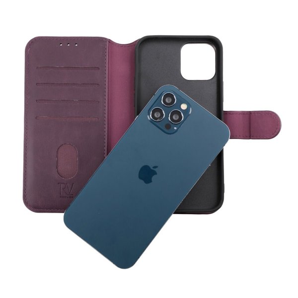 Rvelon iPhone 12/iPhone 12 Pro Etui Magnetisk Aftageligt Cover Lilla