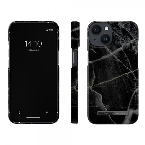 Ideal of Sweden iPhone 13/14/15/16e/17e Cover Fashion Case MagSafe Black Thunder Marble