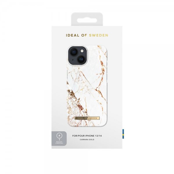 Ideal of Sweden iPhone 13/14/15/16e/17e Cover Fashion Case MagSafe Carrara Gold