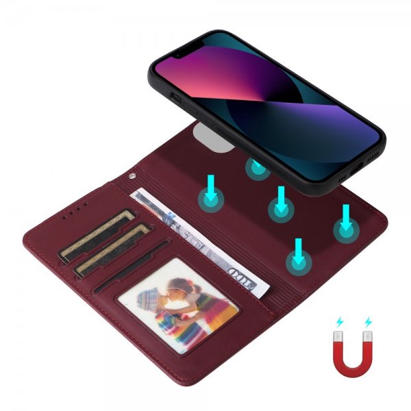 Betopnice iPhone 13 Etui med Aftageligt Cover 005 Rød