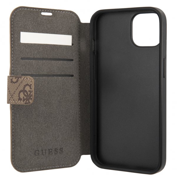 Guess iPhone 13 Cover Metal Logo Brun