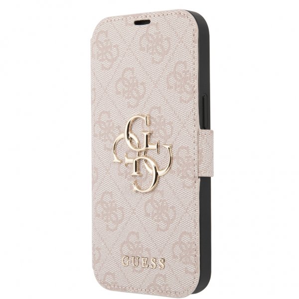 Guess iPhone 13 Cover Metal Logo Rosa