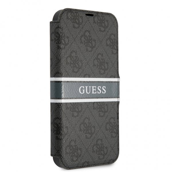 Guess iPhone 13 Etui Printed Stripe Grå