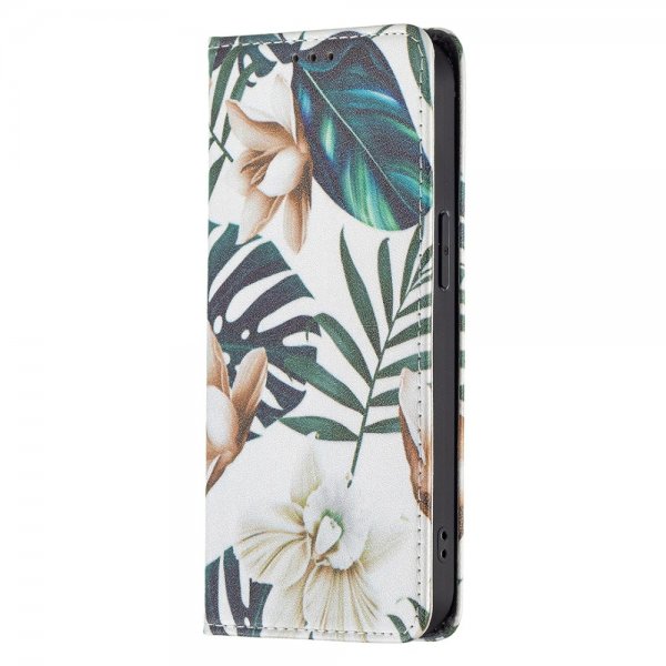 iPhone 13 Pro Flip Cover Motiv Blade og Blomster