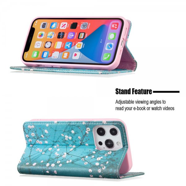iPhone 13 Pro Flipcover Motiv Blommeblomster