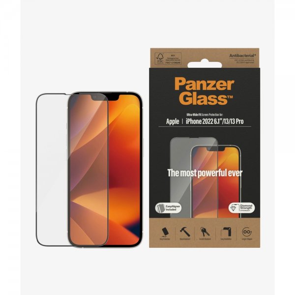 PanzerGlass iPhone 13/iPhone 13 Pro/iPhone 14 Skærmbeskyttelse Ultra-Wide Fit EasyAligner