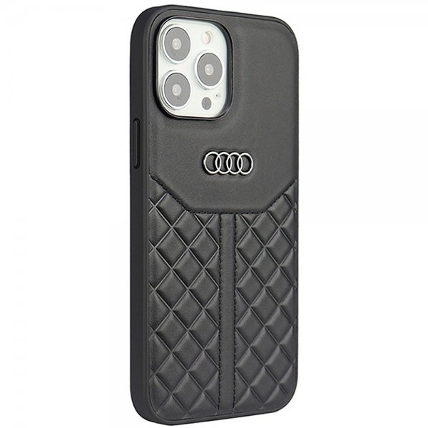 Audi iPhone 13/iPhone 13 Pro Skal Ægte Lædercover Sort