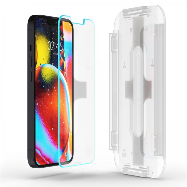 Spigen iPhone 13/13 Pro/14/16e/17e Skærmbeskyttelse GLAS.tR EZ Fit 2-pak