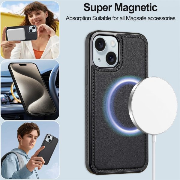 Nordic Covers iPhone 13/iPhone 14 Cover med aftageligt MagSafe-cover Raven Black